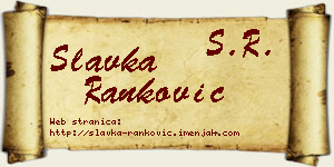 Slavka Ranković vizit kartica